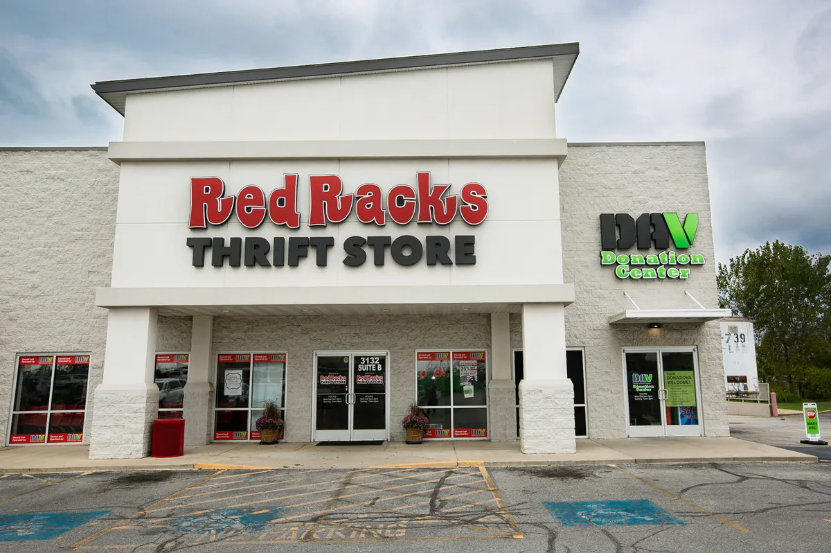 Red Racks Thrift Store exterior at the Joplin — Rangeline location in Missouri