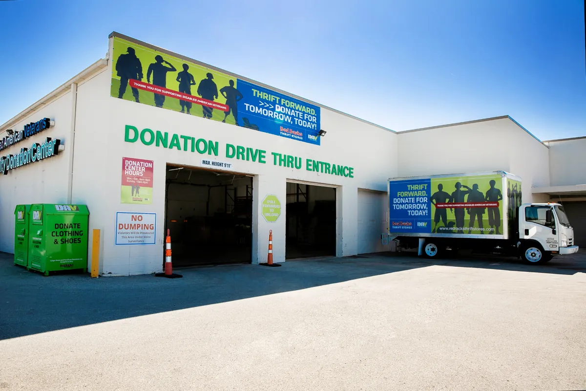 Donation drive-thru entrance at Blue Springs